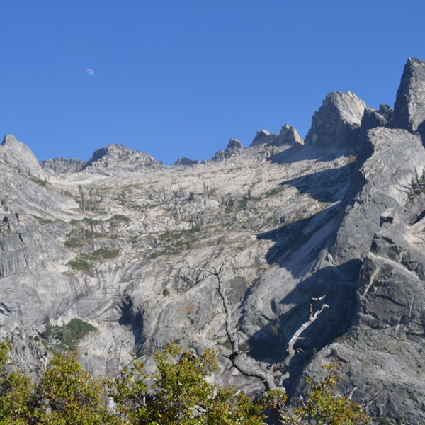 Moon over Great Western Divide
