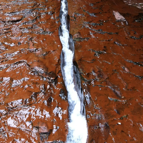 Fissure in creekbed
